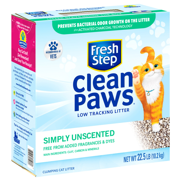 2-Box Fresh Step Clean Paws Cat Litter Clumping Cat Litter 22.5 lb box