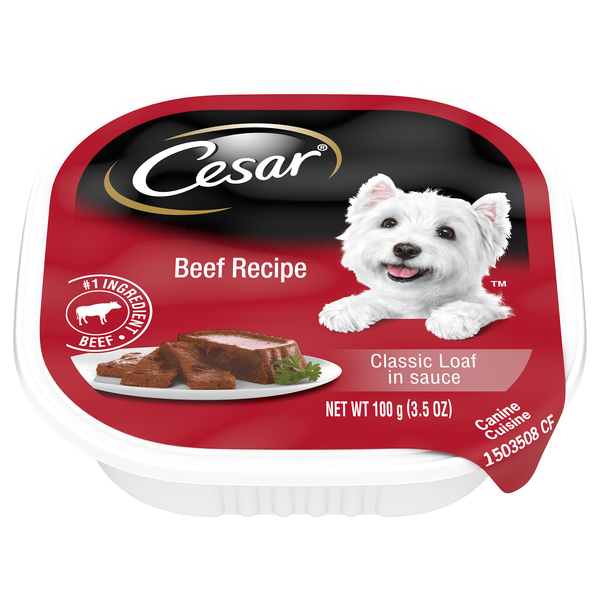 CESAR Classic Loaf in Sauce Beef Recipe Adult Wet Dog Food 3.5 oz pkg Food Lion