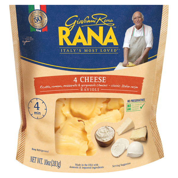 Four Cheese Ravioli - 20 oz. Family Size - Freshly Made Italian Pasta,  Sauces & Cheese