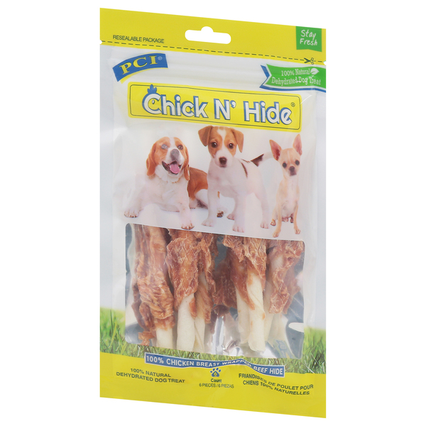 PCI Chick N' Hide 100% Natural Dehydrated Dog Treat Chicken Breast - 6 ct  pkg