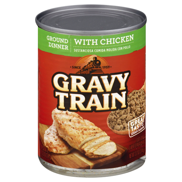 Gravy Train Wet Dog Food Ground Dinner with Chicken 13.2 oz can