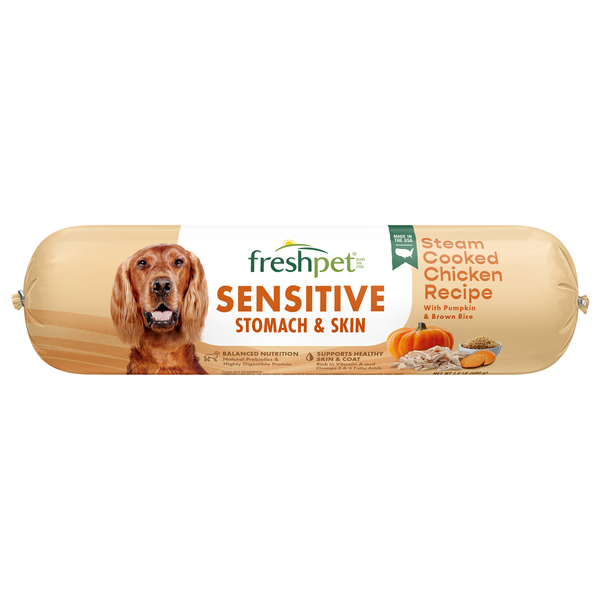 Freshpet Sensitive Stomach Skin Steam Cook Chicken Refrigerated Dog Food 16 oz pkg GIANT
