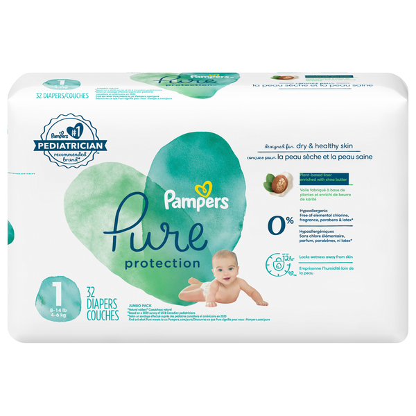 Pampers Pure Protection Swaddlers Diapers with Shea Butter