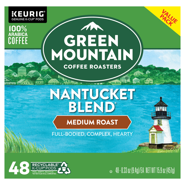Green Mountain Nantucket Blend Medium Roast Coffee K-Cup Pods - 48