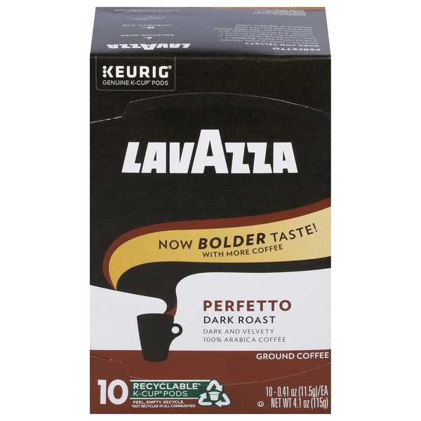 Lavazza Espresso Ground Coffee K-Cup Pods, 0.41 oz, 10 count