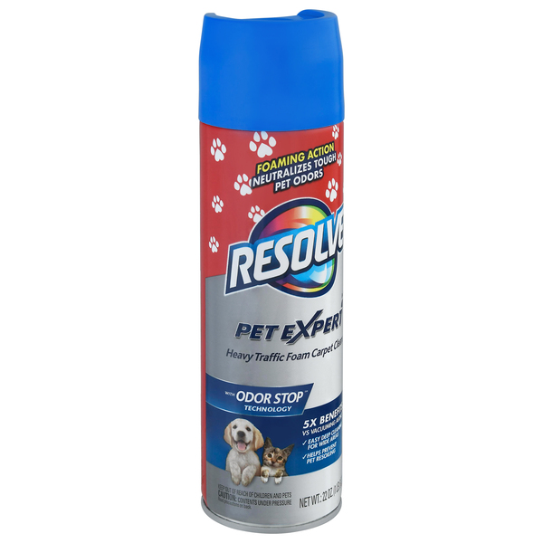 Resolve Pet Specialist Heavy Traffic Foam, Carpet Cleaner, Pet Stain and  Odor Remover, 22oz
