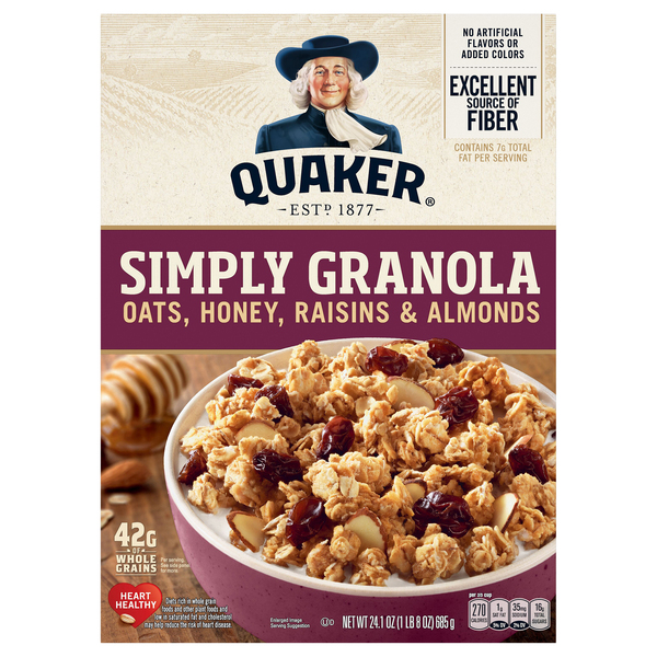 Quaker Simply Granola Oats Honey Raisins & Almonds - 24.1 oz box