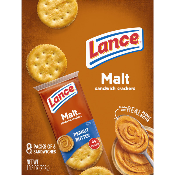 Lance Whole Grain Sandwich Crackers Peanut Butter Ct Oz Box, 51 OFF
