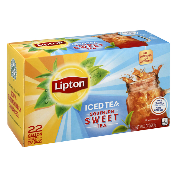 Lipton Southern Sweet Gallon Size Iced Tea Bags 22 ct box Food