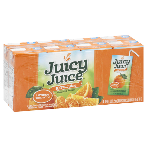 Juicy Juice 100 Orange Tangerine Juice No Added Sugar 8 pk