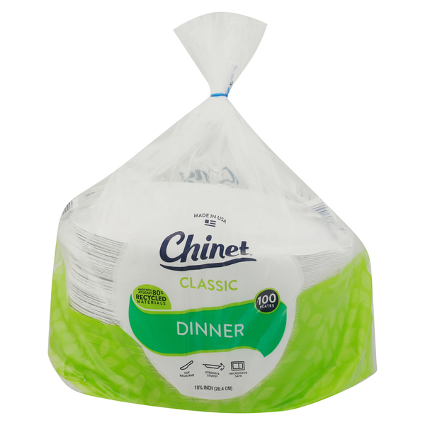 Chinet dinner top plates