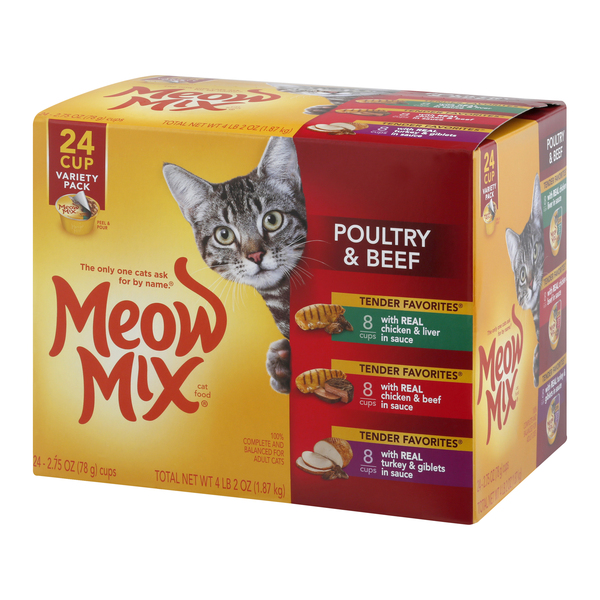 Meow Mix Poultry Beef Wet Cat Food Variety Pack 12 ct 4.2 lb