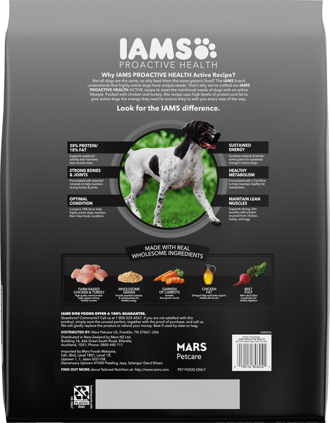 IAMS Proactive Health Active Dry Dog Food Chicken Turkey Recipe