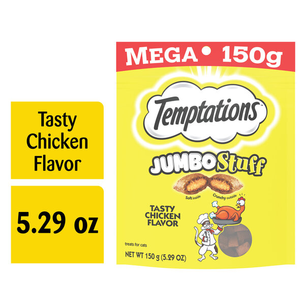 Temptations JUMBO Stuff Tasty Chicken Flavor Crunchy Soft Cat Treats 5.3 oz pkg GIANT