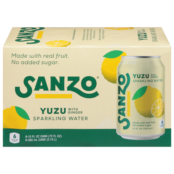 Sanzo Yuzu with Ginger Sparkling Water - 6 pk