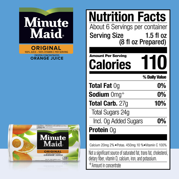Orange juice nutrition label 2025