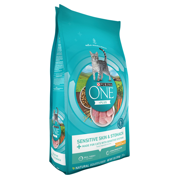 Purina ONE Sensitive Skin Stomach Real Turkey Adult Dry Cat Food 7 lb bag Food Lion