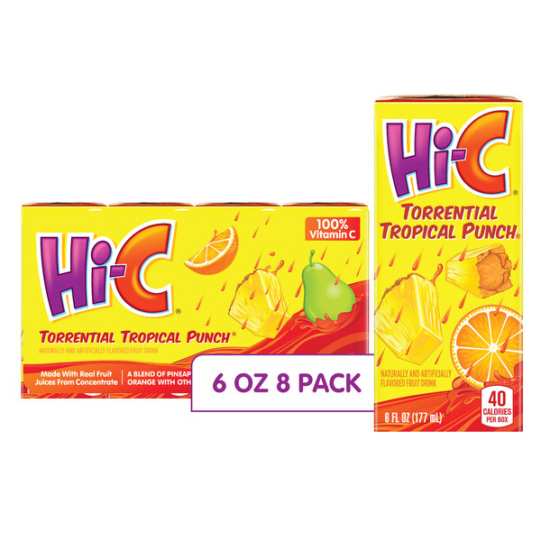 Hi-C Torrential Tropical Punch Fruit Drink - 8 pk - 6 oz box