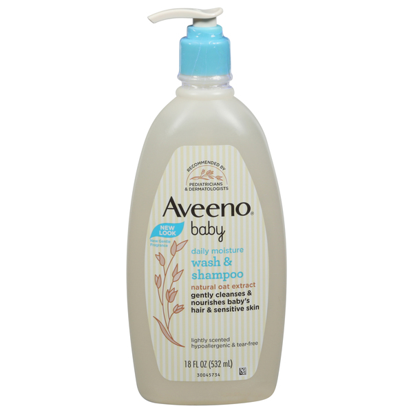 Aveeno Baby Wash & Shampoo Daily Moisture Lightly Scented Pump - 18 oz btl