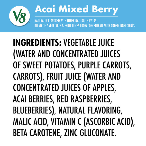 V8 Blends 100 Juice Acai Mixed Berry No Sugar Added 46 oz btl Stop Shop