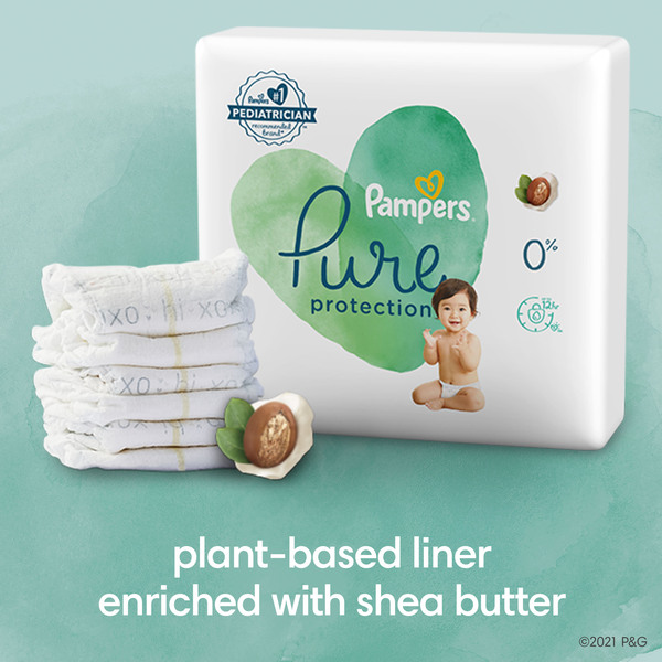 Pampers Pure Protection Size 2 Diapers 12-18 lbs - 74 ct box