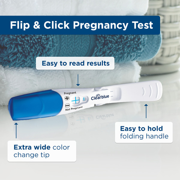  Clear Blue Flip & Click Pregnancy Test, 2 Tests : Health &  Household