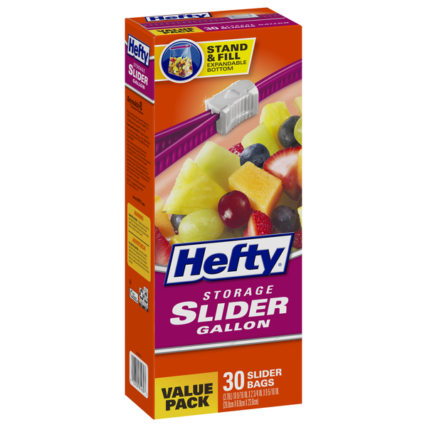 Hefty Slider Gallon Storage Bags - 30 ct box