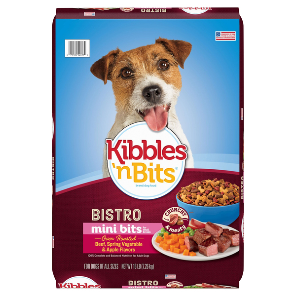 Kibbles n Bits Bistro Mini Bits Dry Dog Food Oven Roasted Beef