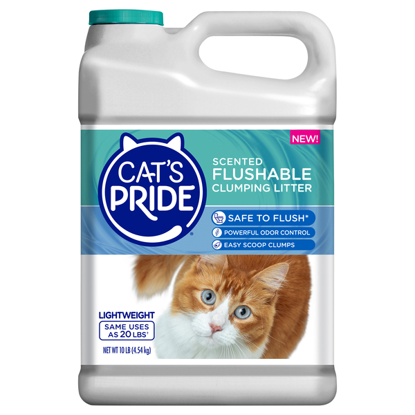 Cat s Pride Flushable Clumping Litter Scented 10 lb jug Stop