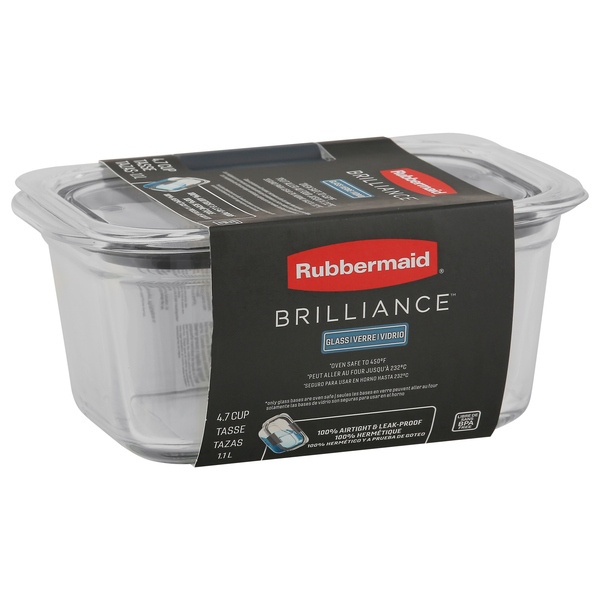 Rubbermaid Brilliance Glass Oven Safe Food Container 4.7 Cup - 1