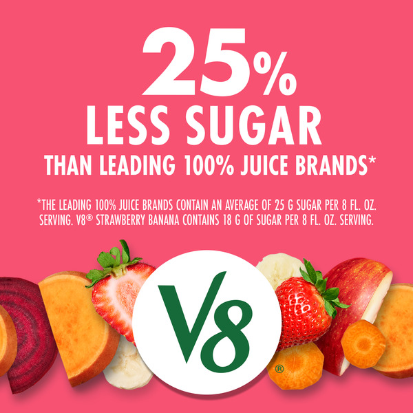 V8 V-Fusion 100% Strawberry Banana Juice No Sugar Added - 46 oz btl | Giant