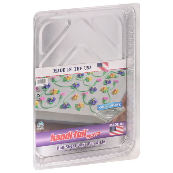 Handi-Foil ECO-Foil Cook-n-Carry Half Sheet Cake Pan & Lid - 1 ct
