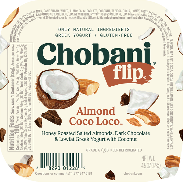 Chobani Yogurt, Greek, Low Fat, Coconut, Blended 5.3 Oz