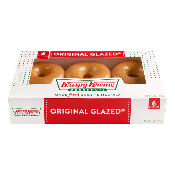 Krispy Kreme Original Glazed Donuts - 6 ct - 9.8 oz box Krispy Kreme Original Glazed Donuts - 6 ct - 9.8 oz box