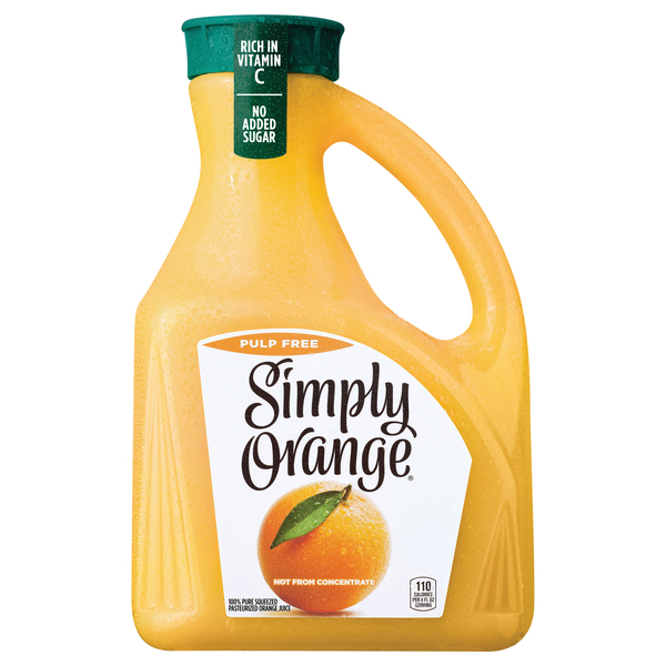 Simply Orange Juice Pulp Free - 89 oz jug