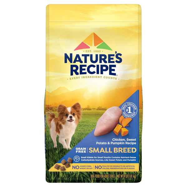 Nature s Recipe Grain Free Small Breed Salmon Sweet Potato Dry Dog Food 4 lb bag Food Lion