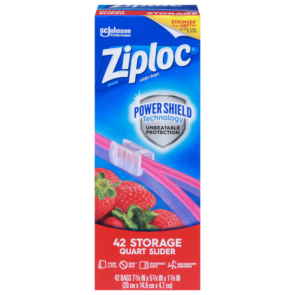 Ziploc Slider Storage Quart Bags - 42ct : Target