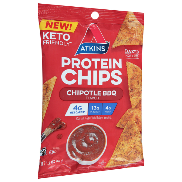  Atkins Chipotle BBQ Protein Chips, 4g Net Carbs, 13g