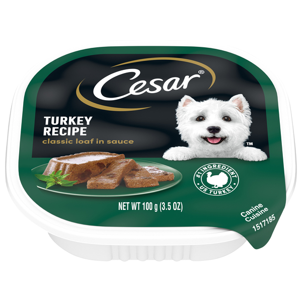 Cesar Classic Loaf in Sauce Adult Wet Dog Food Turkey Recipe 3.5