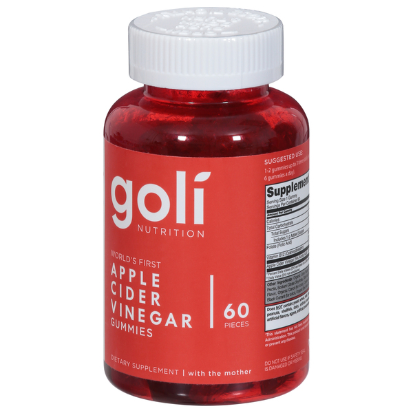 Goli Nutrition World's First Apple Cider Vinegar Gummies 60 Count, 60 Count