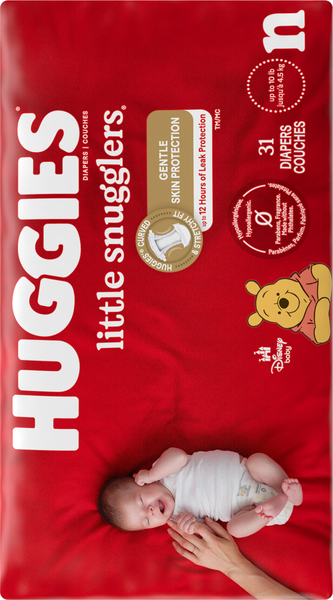 Huggies Little Snugglers Newborn Baby Diapers Up to 10 lb 31 ct pkg Giant