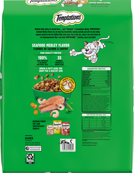 Temptations Complete Nutrition Seafood Medley Adult Dry Cat Food 13.5 lb bag Stop Shop