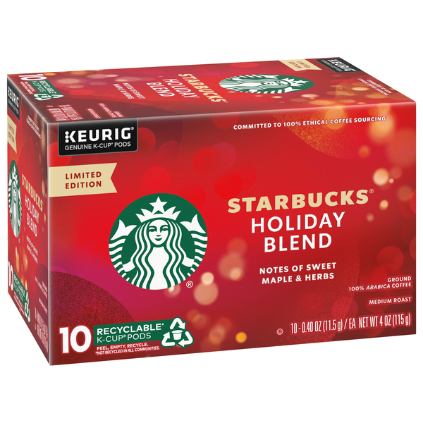 Starbucks K-Cup Coffee Pods, Gingerbread Naturally Flavored Coffee For  Keurig Brewers, 100% Arabica, Limited Edition Holiday Coffee, 1 Box (10  Pods)