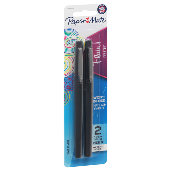 Paper Mate Flair Felt Medium Point Pens - Black, 4 ct - Foods Co.