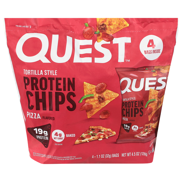 Quest Pizza Flavored Tortilla Style 19g Protein Chips - 4 ct | Hannaford