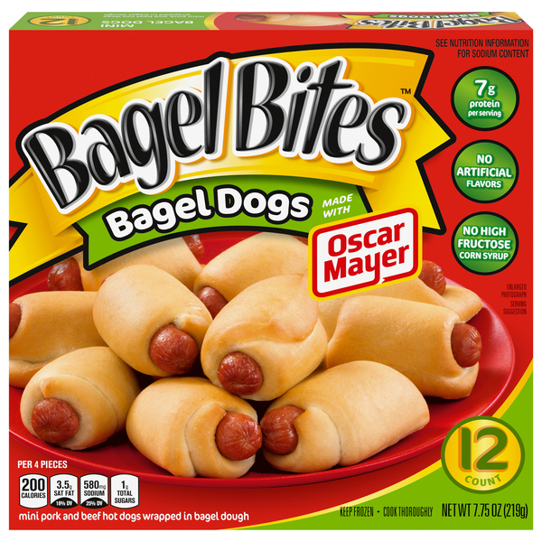 Bagel Bites Bagel Dogs 12 ct 7.75 oz box GIANT