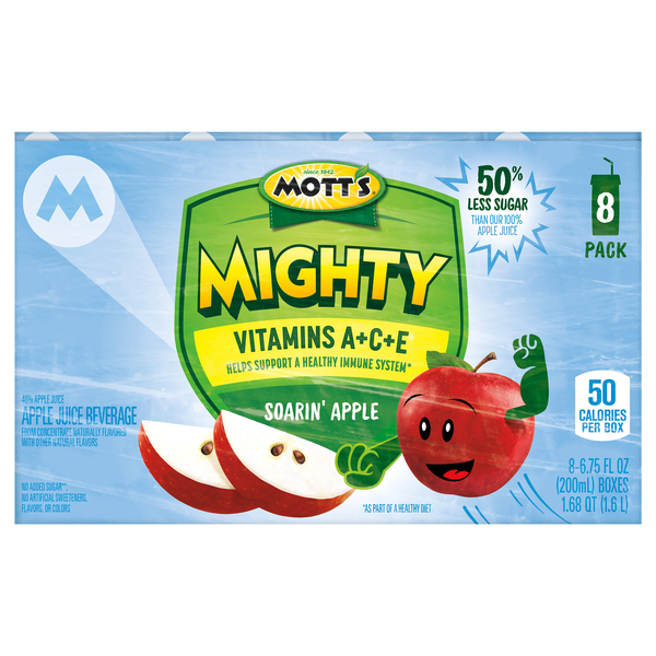 Mott s Mighty Soarin Apple Juice Beverage 8 pk 6.75 oz box Stop Shop