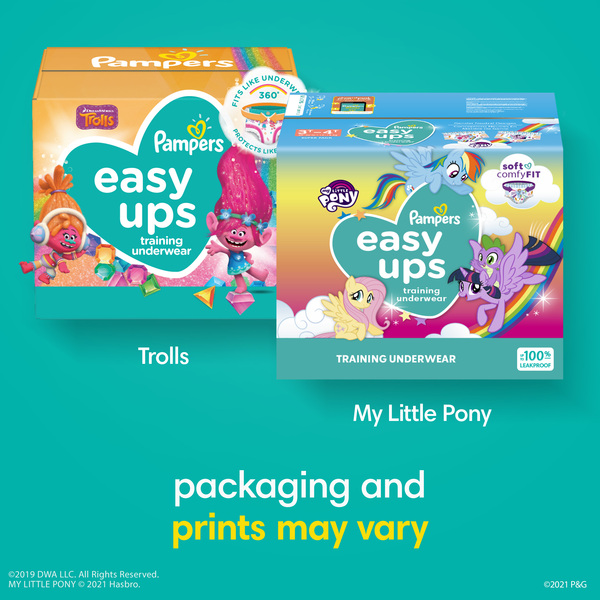 Pampers Easy Ups Girls 4T-5T My Little Pony Training Underwear 37+ lb - 18  ct pkg