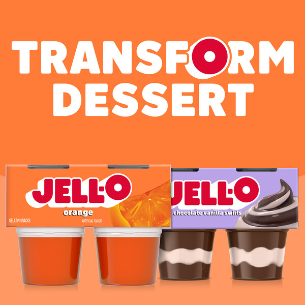 Jell-O Original Orange Jello Cups Gelatin Snack, 4 ct - Kroger