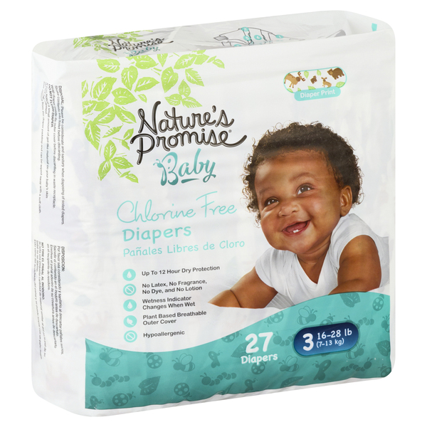 Nature s Promise Chlorine Free Size 3 Baby Diapers 16 28 lb 27